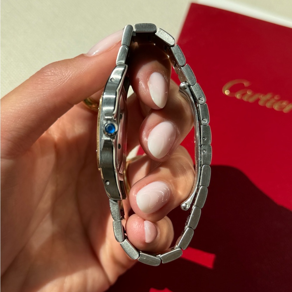 Cartier Santos Galbée Automatic Two-Tone 18K Gold & Stainless Steel Watch - Picture 8 of 12